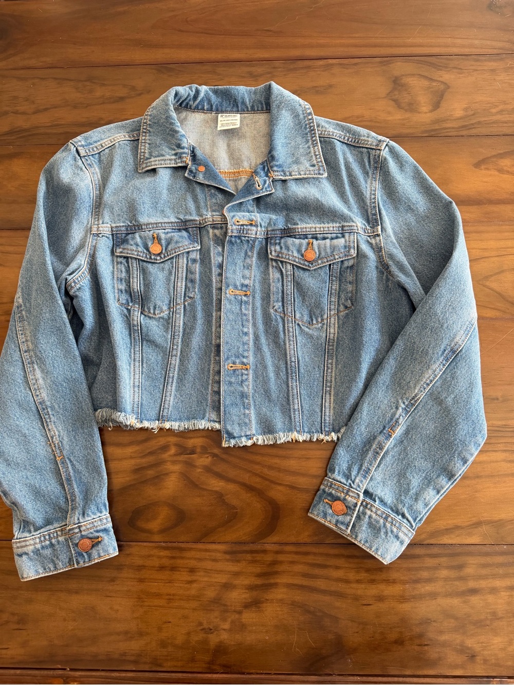 PINK Victoria's Secret Light Blue Cropped Denim Jacket